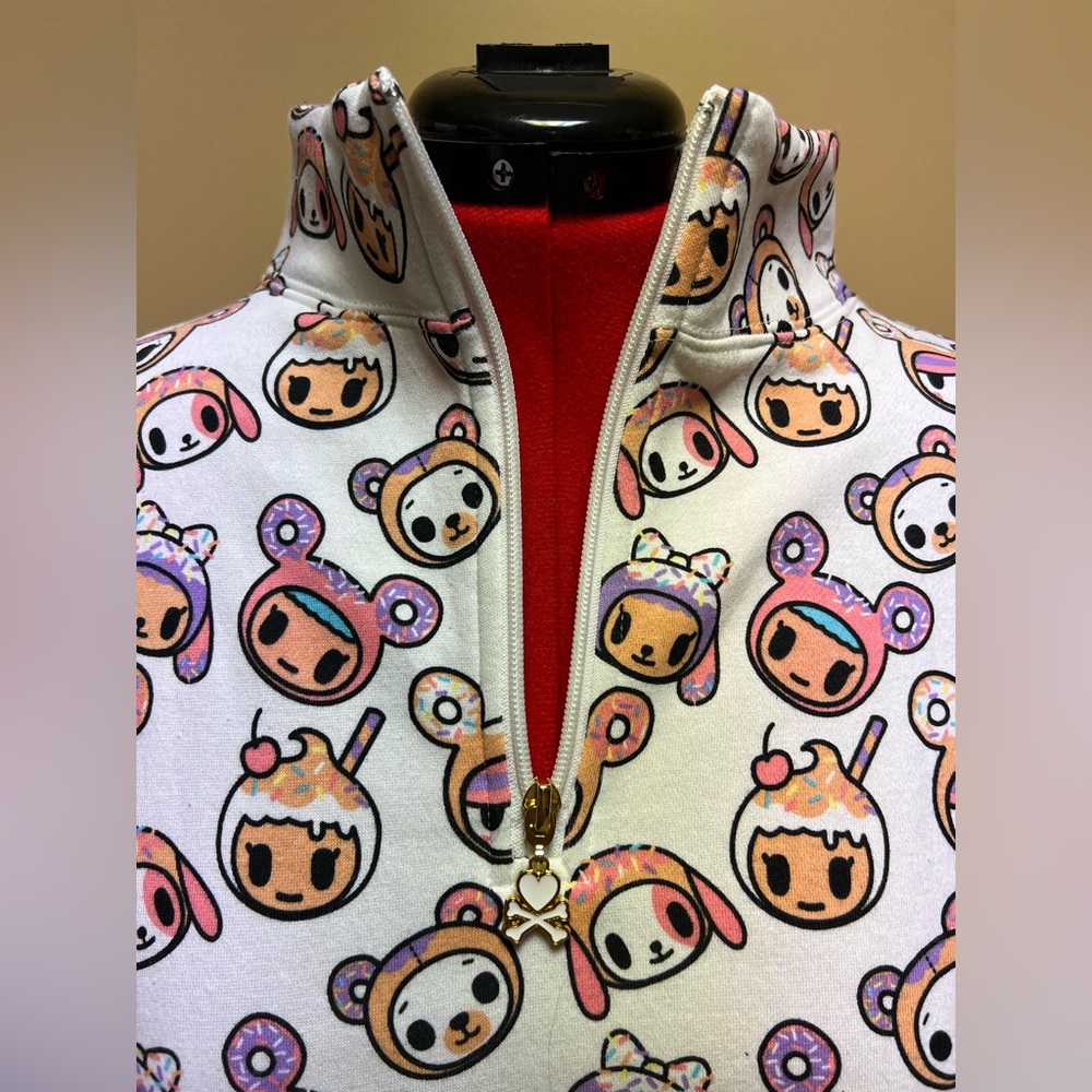Tokidoki Cartoon Print Crop Top - Pink and Purple - Picture 3 of 11